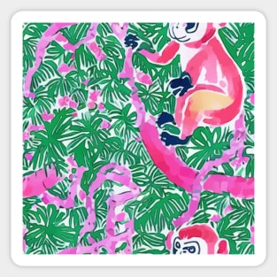 Climbing monkeys seamless pattern Sticker